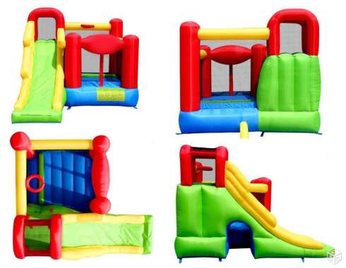 Location Château gonflable, 6 activités (toboggan, trampoline, piscine à balles, panier de basket, tunnel, mur d'escalade) pour le plus grand plaisir des enfants !
