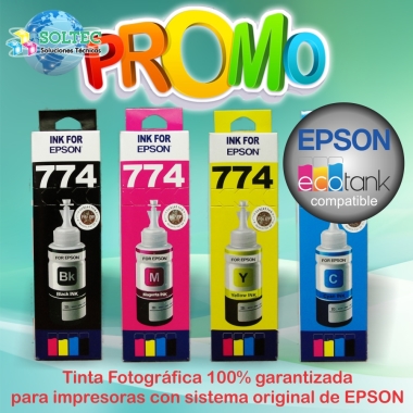 Tinta 100% compatible con impresoras Epson $ 4,50 cada color