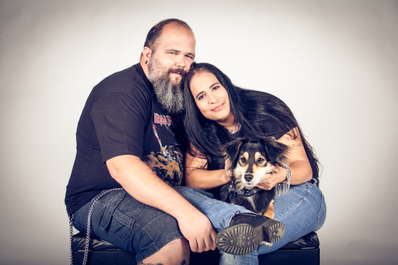 Ensaio de casal em estúdio.