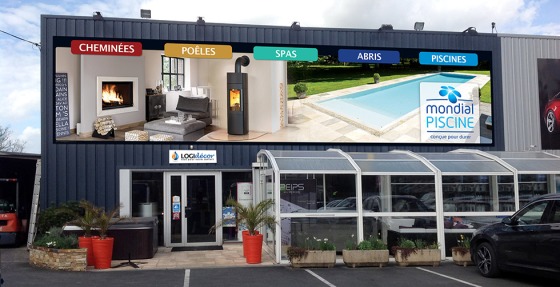 Conception, photomontage et organisation avec société de pose pour une enseigne. Société LOGIDECOR à Angers.