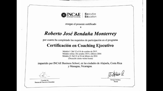 Mi certificación internacional de Coaching.