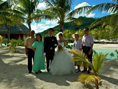 Boda de Japoneses  en Bora Bora .