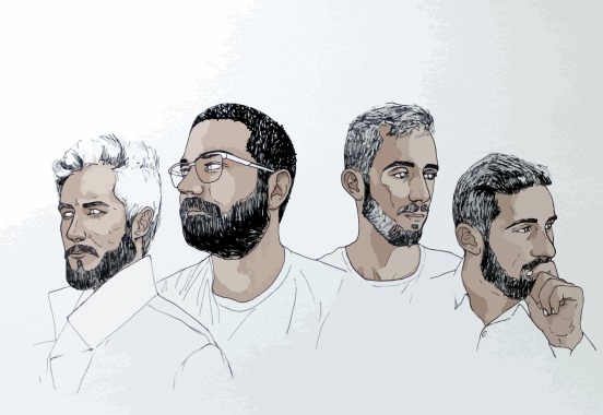 Ilustración de 4 amigos míos