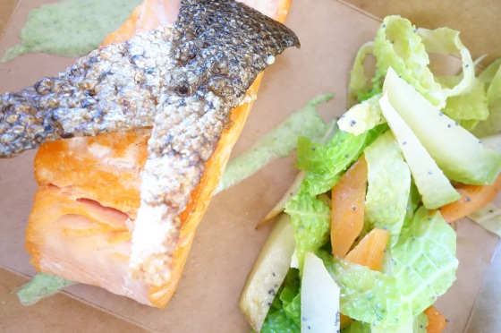 Saumon à la Plancha à l'huile verte et à l'Aneth