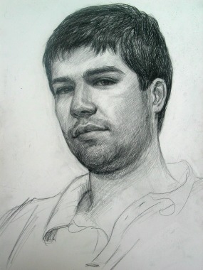 Portrait au crayon. Réalisé d'après nature