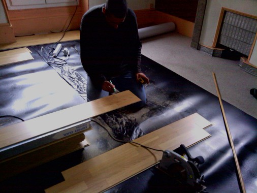 Pose d'un parquet flottant