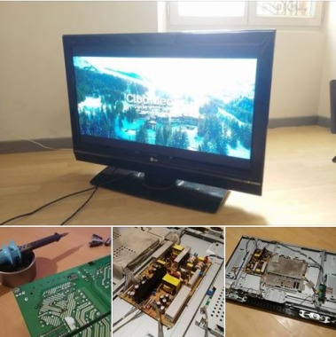 Réparation d'une télé LG qui s'éteint une minute après sa mise en marche: Remplacement des composants défectueux sur la carte d'alimentation. 