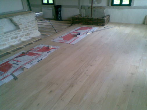 parquet chene massif, cloué sur lambourdes