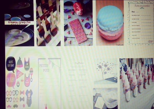 Planche d'inspiration pour une baby shower 
