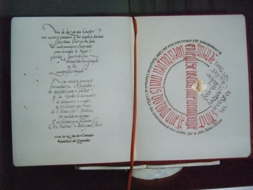 Livre d'heure pour le couronnement d'un mariage. Calligraphie contemporaine