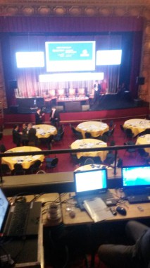 Vue de la régie - événement pour 300 personnes avec vote dans 4 salles différentes.