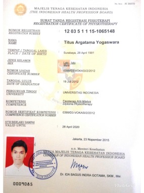 Surat Ijin Praktek Fisioterapi