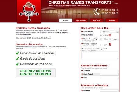 Christian Rames Transports : Site vitrine