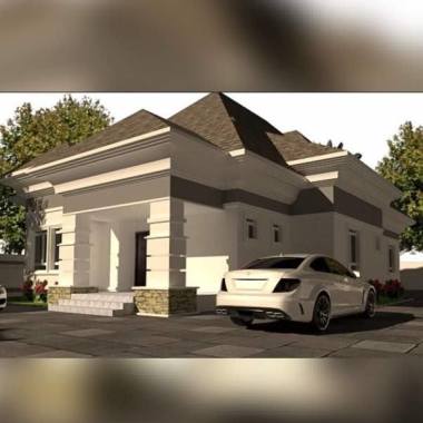 Building Design Of A Four Bedroom Bungalow 