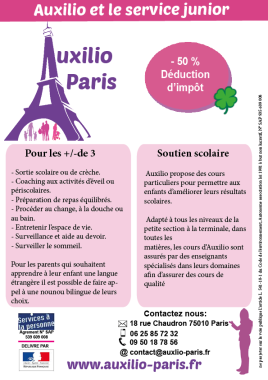 Pour les parents qui souhaitent que leur enfant bénéficie de l’apprentissage d’une langue étrangère, nous proposons l’intervention d’une assistante bilingue