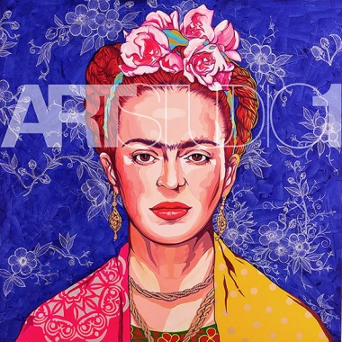 Frida in blue Original acrilyc paint on Canvas