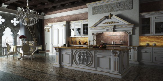 modellazione e renderign di cucina