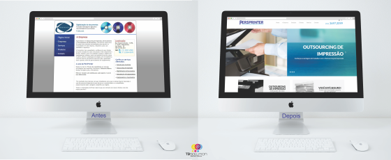 Antes e depois  - Desenvolvimento de Site