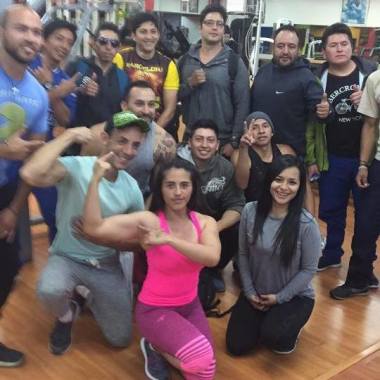 con los compañeros 