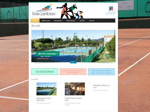Création Site internet pour le Tennis Club de Mougins avec module de réservation