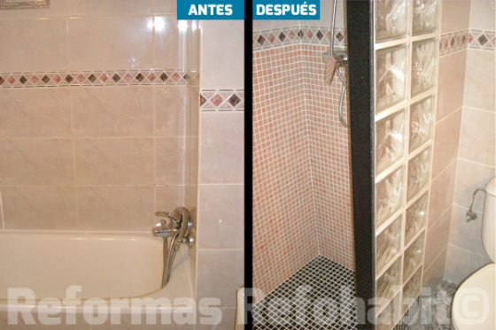 Cambio de bañera por ducha de gresite en piso de Viladecans, Barcelona.