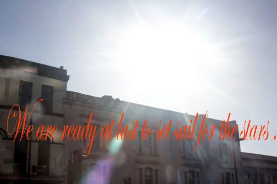 Luis Pais 2015 Fine art astronomy sunlight photography with red letterpress Quote