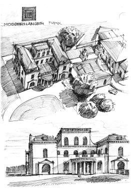 Moggerhanger Villa en Bedfordshire, Angleterre, réalisé par John Soane