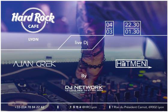 Soirée réalisée au Hard Rock café Lyon avec deux Dj