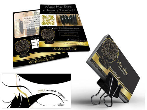 Cartes de visite, flyer et cartes de voeux