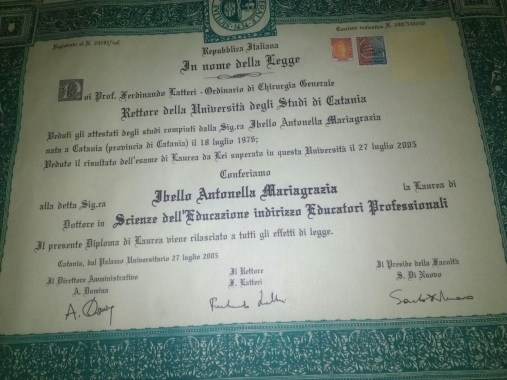 Pergamena della mia laurea
