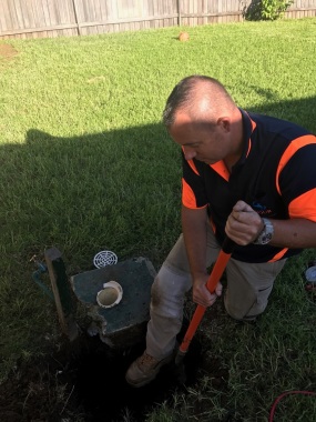 A little digging before replacing some broken pipe connecting to the garden tap.JPG