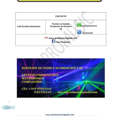 One Promusic Servicios -Eventos