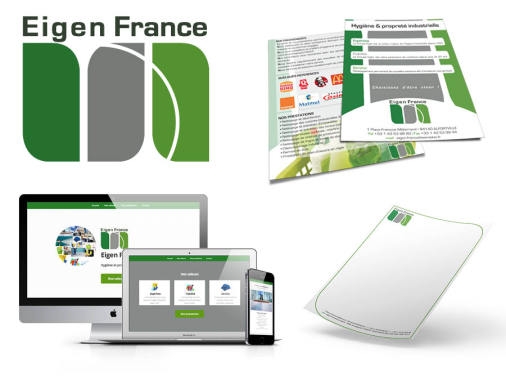 Logo, papier en-tête, plaquette de présentation de services et site internet