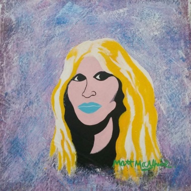 My beautiful and talented cousin " Mia Farrow " Acrylic on canvas 