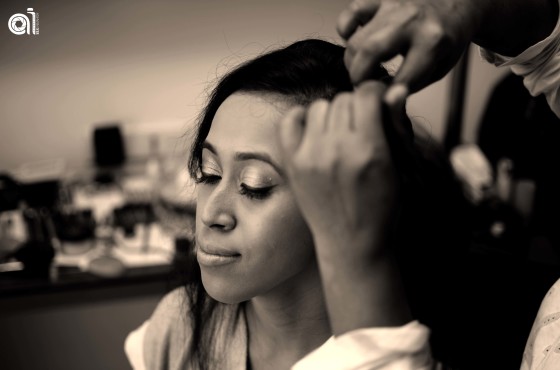 The beautiful bride gets ready for the big day