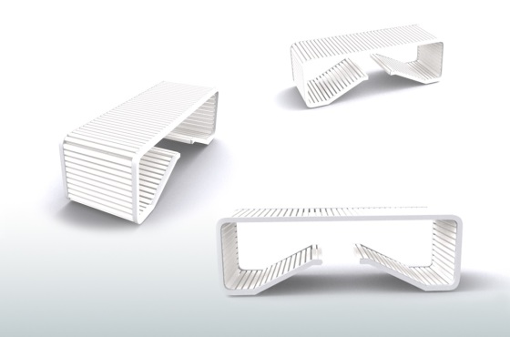 Banc en aluminium thermolaqué pour un cabinet de designers parisiens Rlos Design.
Conçu en 3D et réalisé pour un revendeur de mobilier hostellerie de luxe sur le marché européen Mood By Ace.