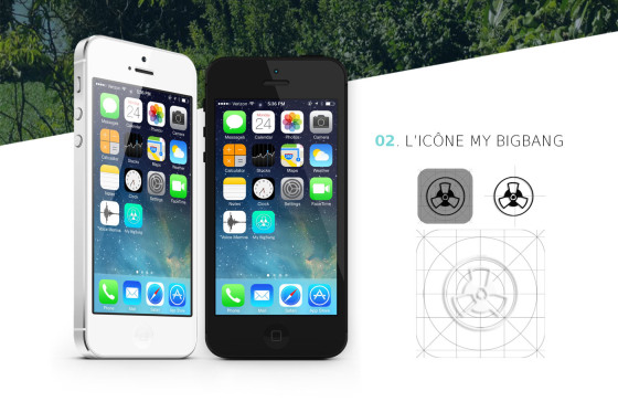 Design Application mobile "My BigBang", détection de radioactivité.