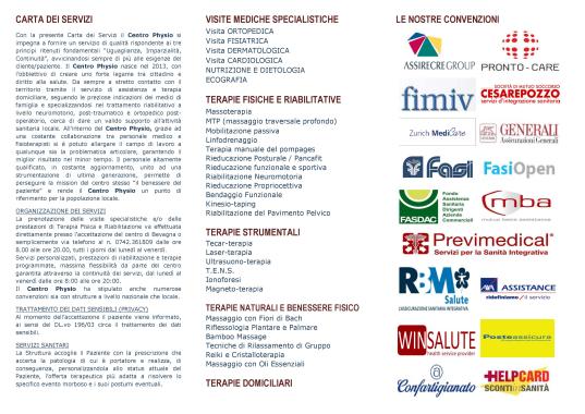 Carta dei Servizi - le nostre CONVENZIONI