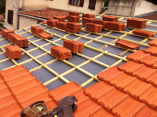 Couverture tuiles plate Ecran pare vapeur 