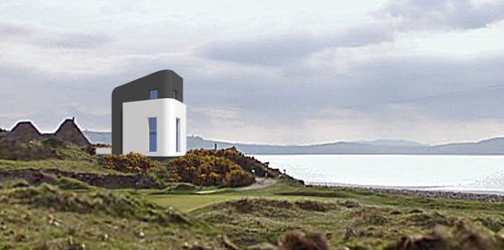 Contemporary home inspired by traditional Scottish tower houses.