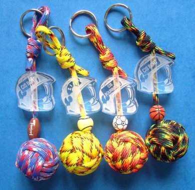 Porte-clés pomme de touline en paracord pour Spécial "Sports Pompiers"