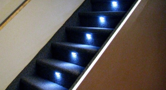 Nice touch to a boring staircase .