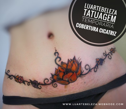 tatuagem temporaria cobertura de cicatriz
