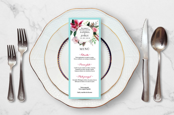Diseño de Minuta de boda