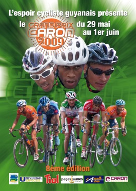 Affiche du grand prix Caron 2009, livret de 16 pages avec le même charte.