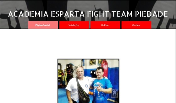 Tela do site da Academia Esparta Piedade