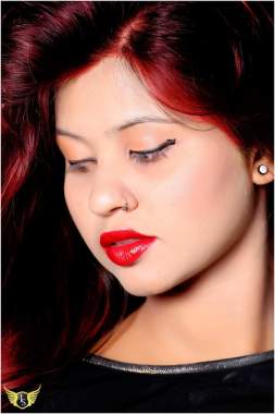 Indoor female model shoot