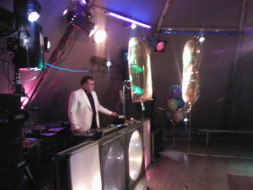 Unusual show in tepee type marquee for formal dress birthday party