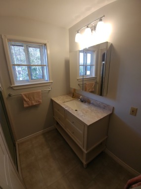 1. Bathroom Refresh (Floor / Vanity)