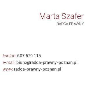 Szafer Marta. Kancelaria Radcy Prawnego